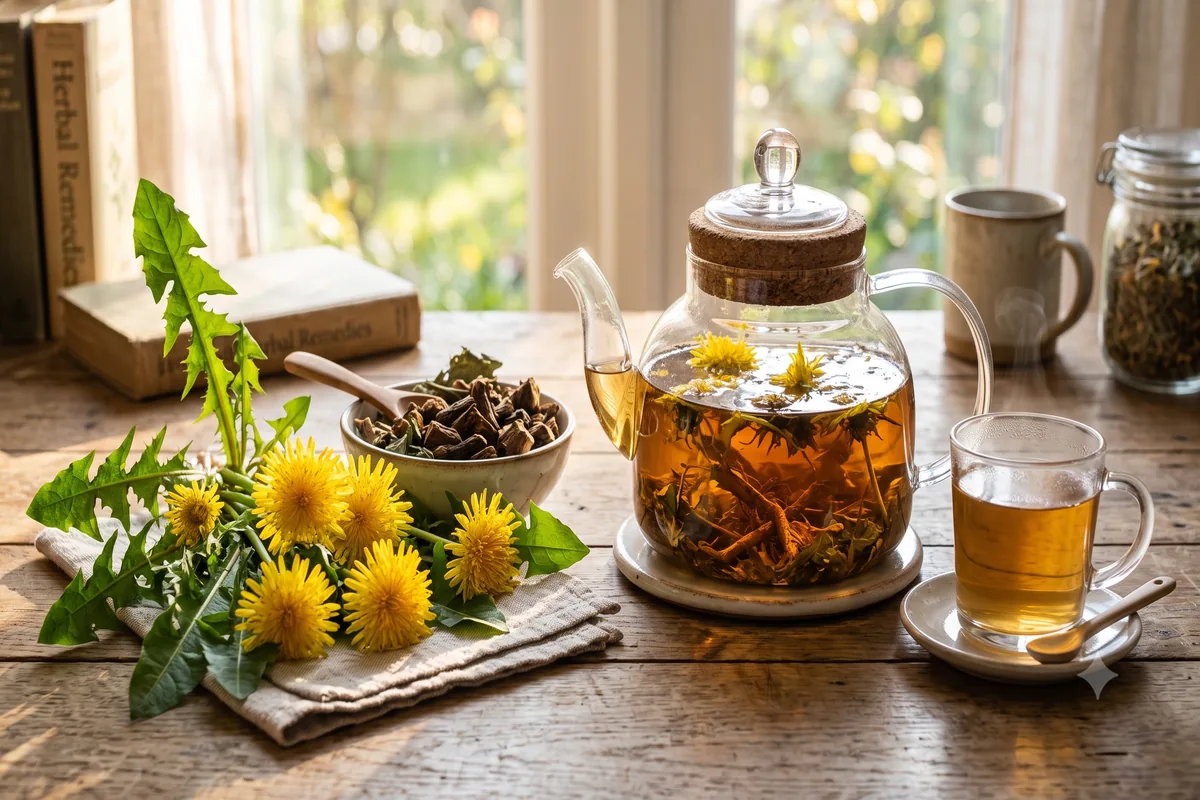 Trà Bồ Công Anh: Thảo Mộc Thải Độc Gan Mật, Lợi Tiểu Tiêu Viêm & Ổn Định Đường Huyết Tự Nhiên