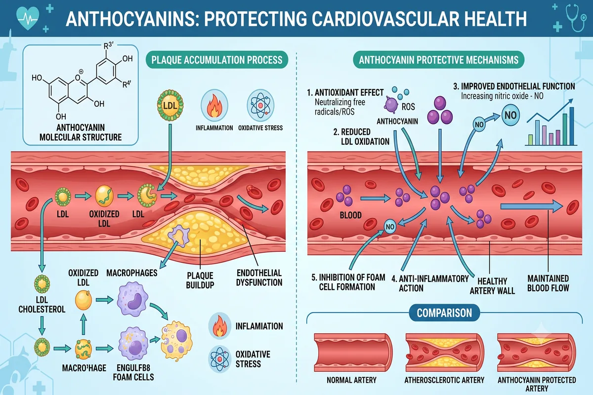Cơ chế bảo vệ mạch máu chống xơ vữa động mạch của sắc tố Anthocyanin