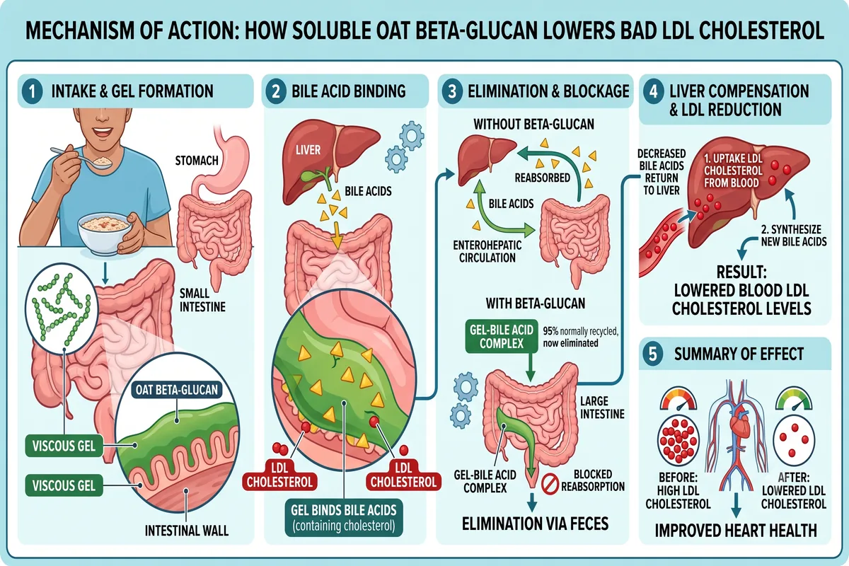 Cơ chế sinh học hạ Cholesterol xấu LDL của chất xơ hòa tan Beta-Glucan