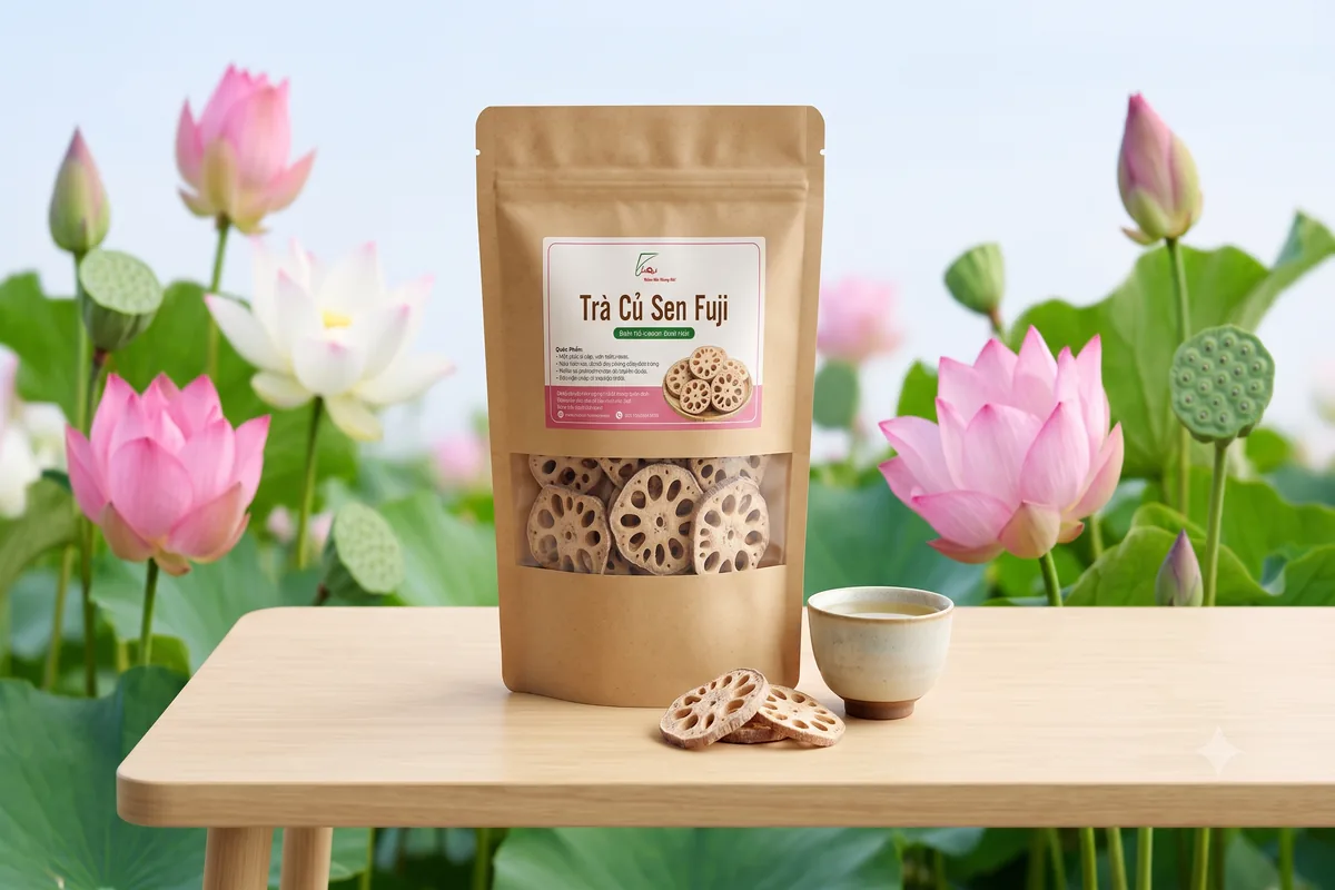 Gói Trà Củ Sen Fuji chính hãng nguyên tem tại dongtrung.vn