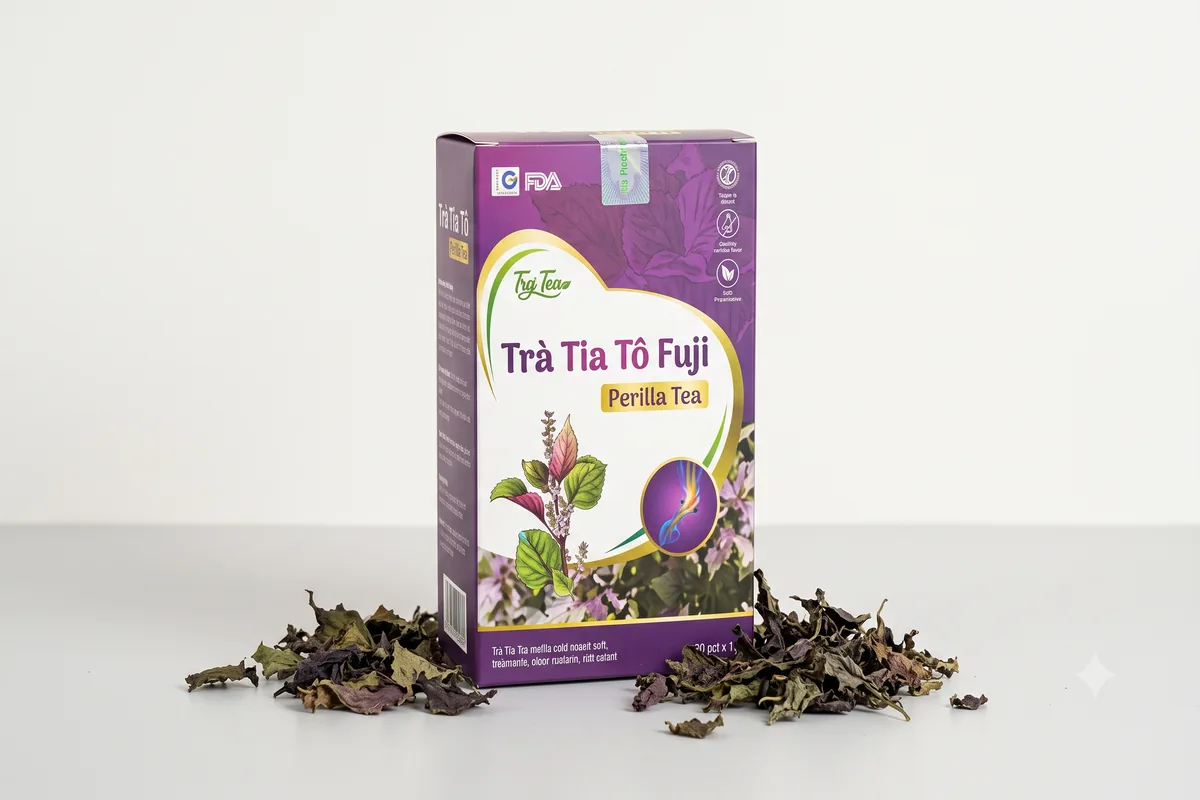 Hộp Trà tía tô túi lọc Fuji chính hãng nguyên tem bảo hành